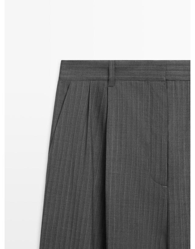 마시모두띠 마시모두띠 핀스트라이프 울 블렌드 정장 팬츠 5015/519 GREY 그레이 착용컷