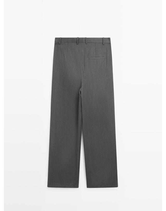 마시모두띠 마시모두띠 핀스트라이프 울 블렌드 정장 팬츠 5015/519 GREY 그레이 착용컷