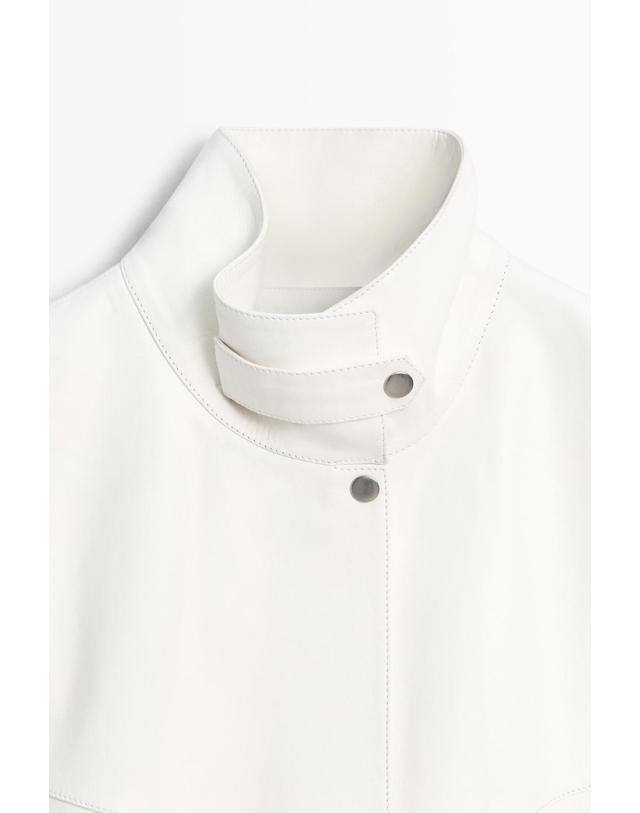 마시모두띠 마시모두띠 나파 레더 봄버 자켓 4753/323 WHITE 화이트 착용컷