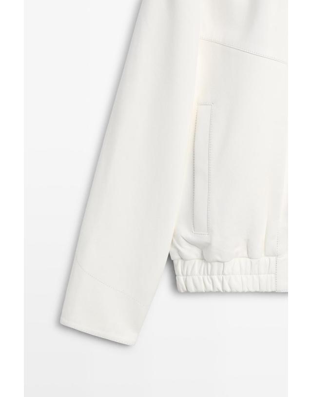 마시모두띠 마시모두띠 나파 레더 봄버 자켓 4753/323 WHITE 화이트 착용컷