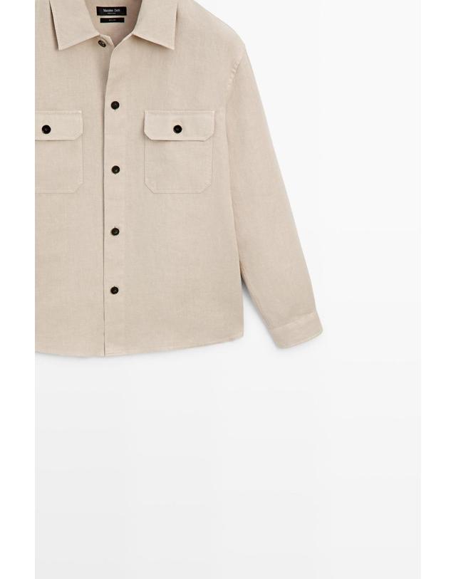 마시모두띠 마시모두띠 100% 린넨 포켓 오버셔츠 2023/286 BEIGE 베이지 착용컷