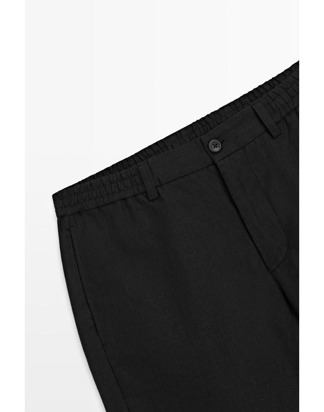 마시모두띠 마시모두띠 100% 린넨 버뮤다 반바지 0299/015 BLACK 블랙 착용컷