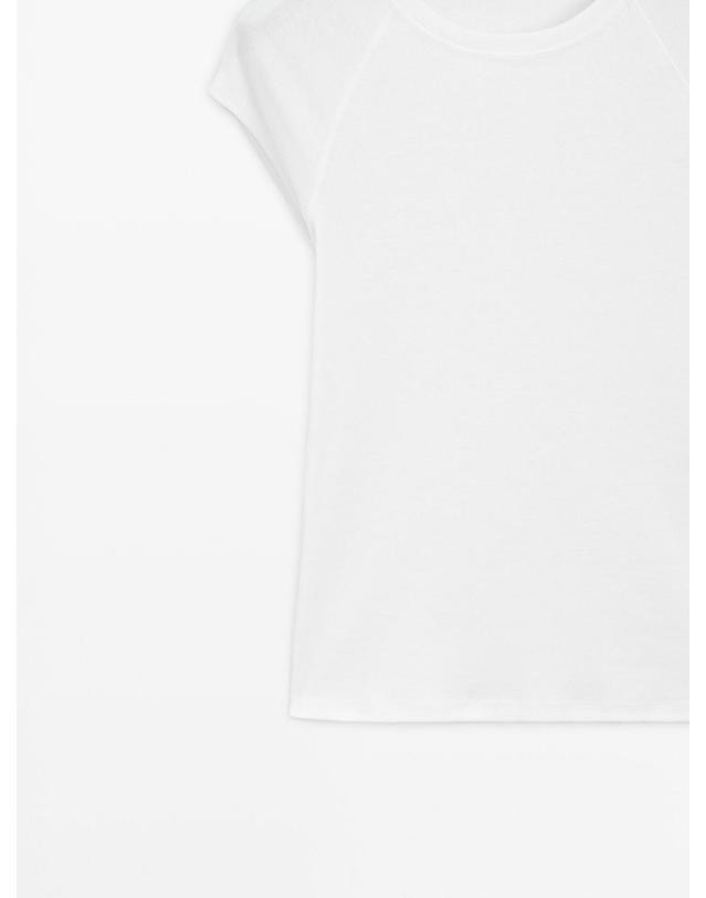 마시모두띠 마시모두띠 100% 코튼 래글런 반팔 티셔츠 6817/815 OFF WHITE 화이트 착용컷