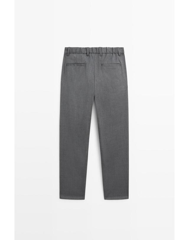 마시모두띠 마시모두띠 쿨 울 혼방 핀턱 와이드 팬츠 2860/376 MEDIUM GREY 그레이 착용컷