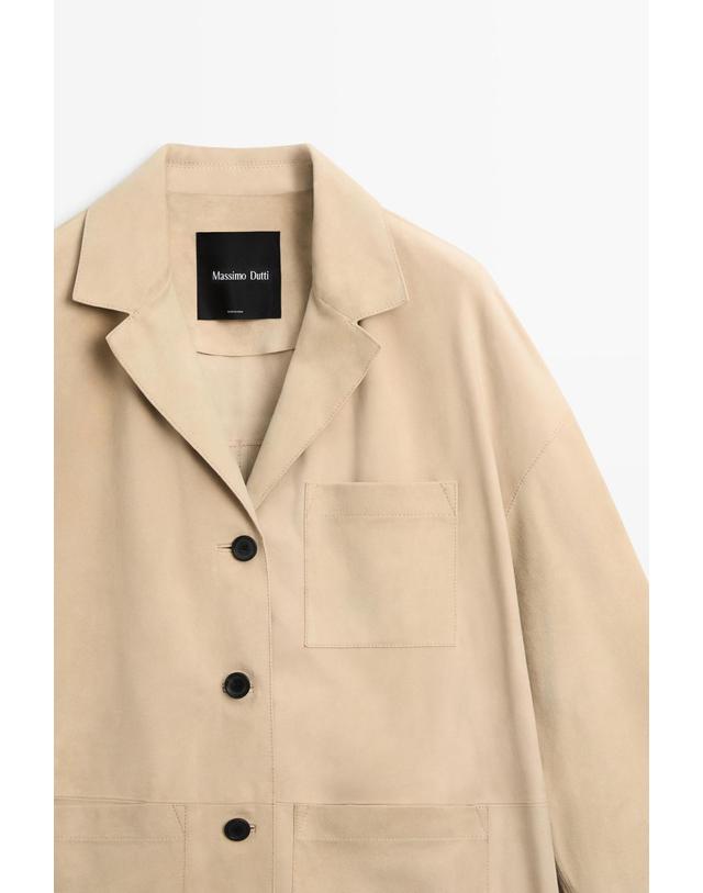 마시모두띠 마시모두띠 포켓 스웨이드 레더 블레이저 4751/851 BEIGE 베이지 착용컷