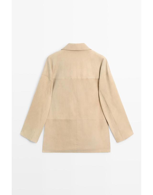 마시모두띠 마시모두띠 포켓 스웨이드 레더 블레이저 4751/851 BEIGE 베이지 착용컷