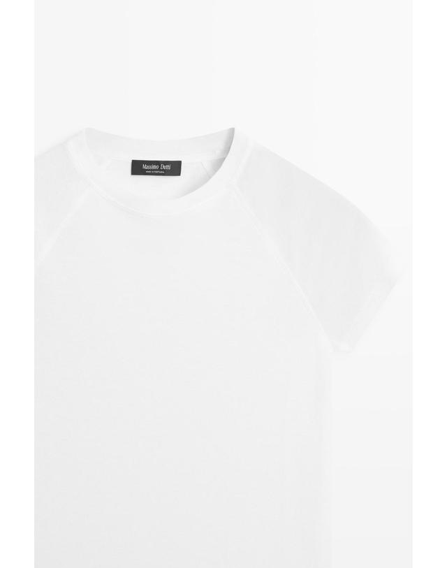 마시모두띠 마시모두띠 라운드넥 래글런 반팔 티셔츠 6814/920 WHITE 화이트 착용컷