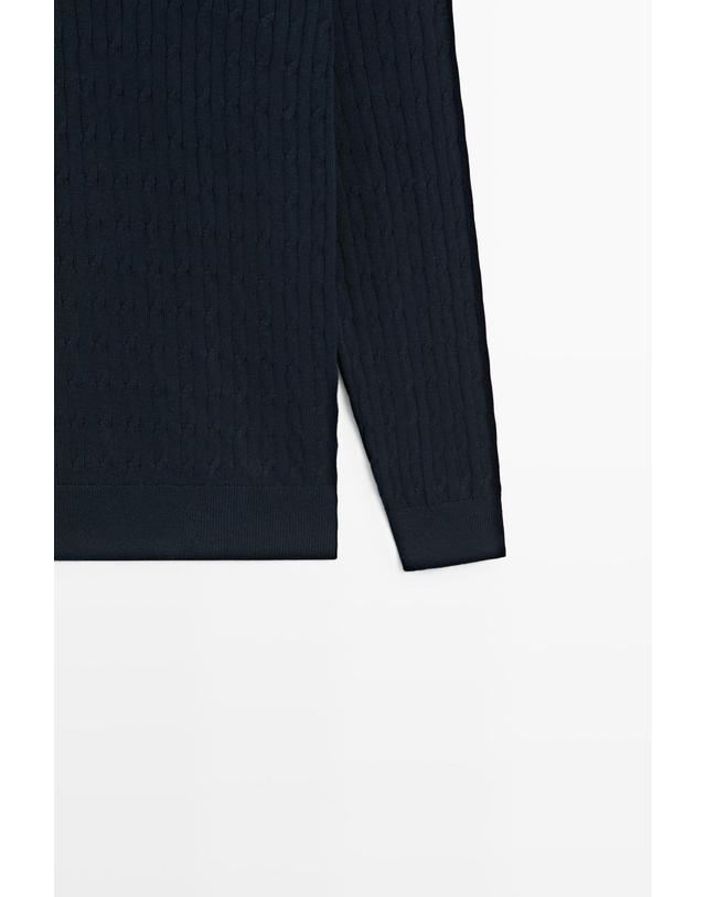 마시모두띠 마시모두띠 모크넥 집업 니트 스웨터 1342/201 NAVY BLUE 네이비 착용컷
