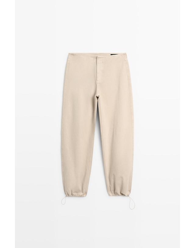 마시모두띠 마시모두띠 릴렉스핏 파라슈트 팬츠 5077/377 BEIGE 베이지 착용컷