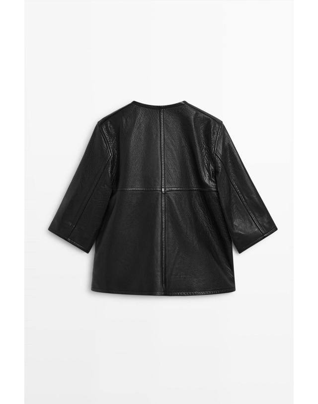 마시모두띠 마시모두띠 크롭 나파 레더 자켓 4700/300 BLACK 블랙 착용컷