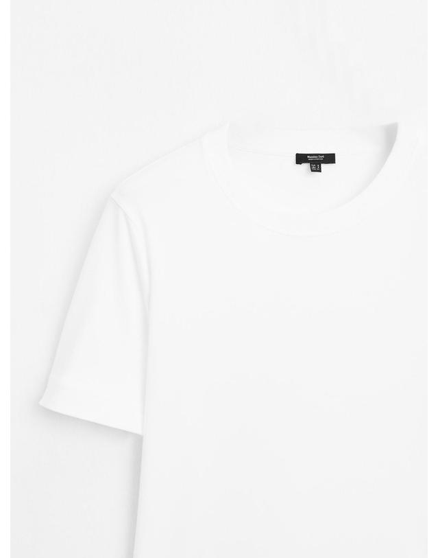 마시모두띠 마시모두띠 100% 코튼 크루넥 반팔 티셔츠 6825/541 OFF WHITE 아이보리 착용컷
