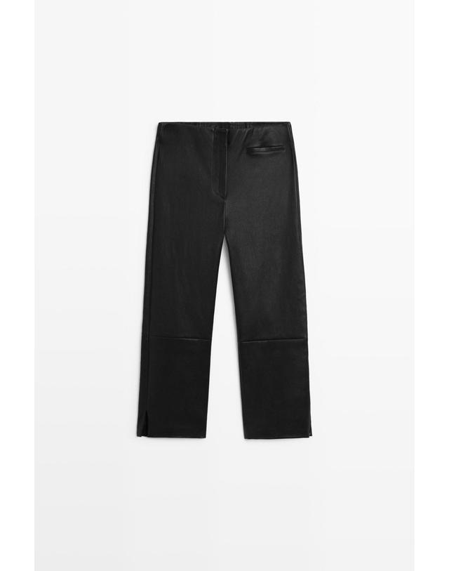 마시모두띠 마시모두띠 레더 크롭 팬츠 5300/900 BLACK 블랙 착용컷