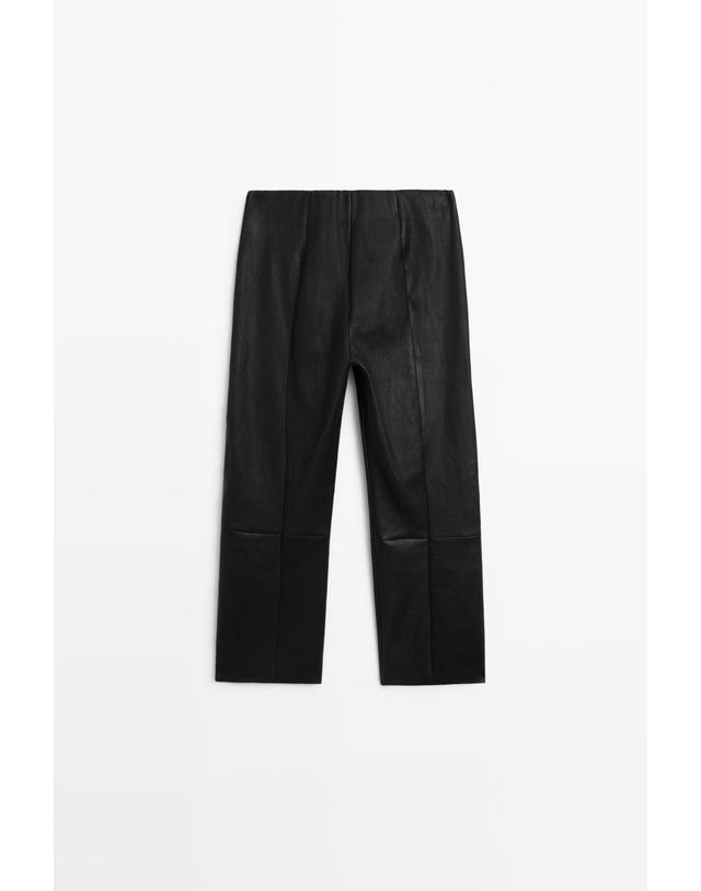 마시모두띠 마시모두띠 레더 크롭 팬츠 5300/900 BLACK 블랙 착용컷