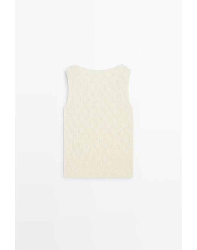 마시모두띠 마시모두띠 오픈니트 민소매 탑 6278/555 CREAM 아이보리 착용컷