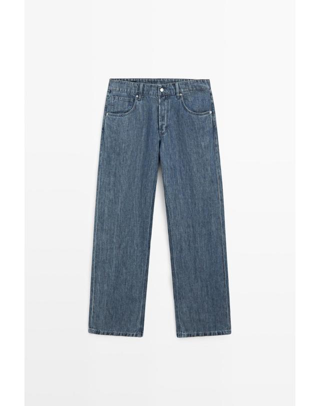 마시모두띠 마시모두띠 와이드핏 청바지 0503/130 DARK BLUE 블루 착용컷