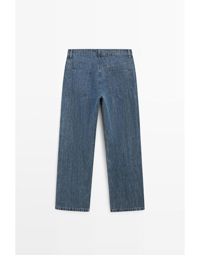 마시모두띠 마시모두띠 와이드핏 청바지 0503/130 DARK BLUE 블루 착용컷