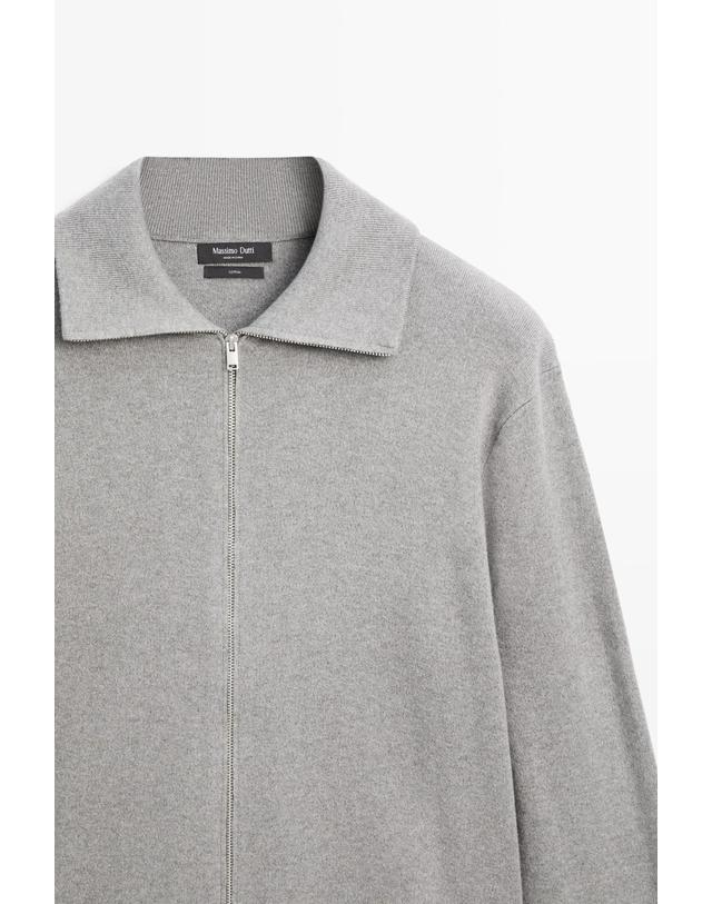 마시모두띠 마시모두띠 100% 코튼 집업 니트 가디건 1281/201 MEDIUM GREY 그레이 착용컷
