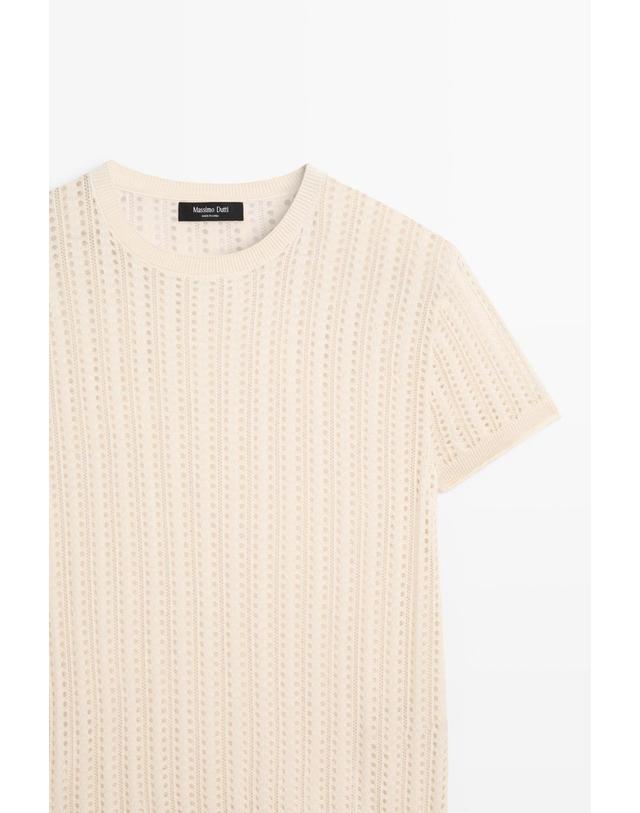 마시모두띠 마시모두띠 컷워크 니트 반팔 크루넥 탑 6845/201 CREAM 아이보리 착용컷