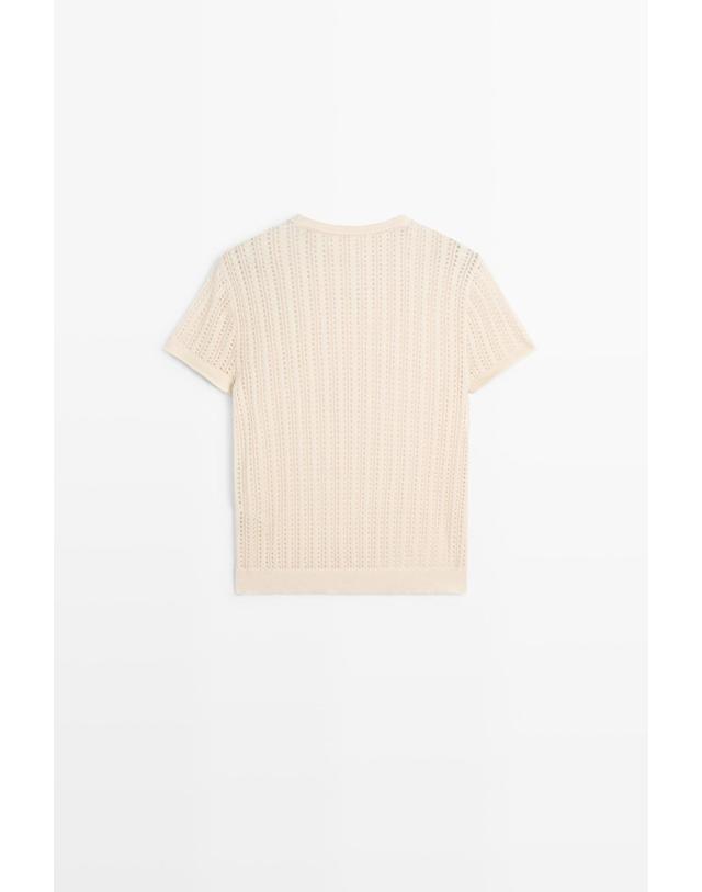 마시모두띠 마시모두띠 컷워크 니트 반팔 크루넥 탑 6845/201 CREAM 아이보리 착용컷