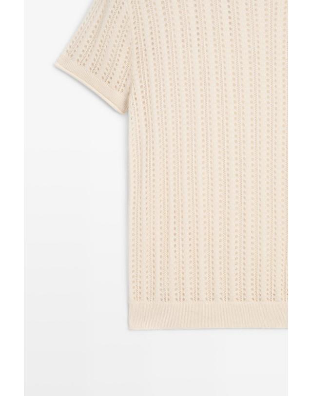 마시모두띠 마시모두띠 컷워크 니트 반팔 크루넥 탑 6845/201 CREAM 아이보리 착용컷