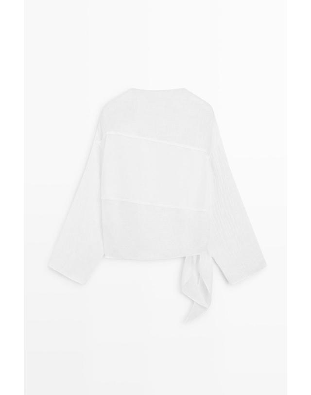 마시모두띠 마시모두띠 린넨 혼방 믹스 패브릭 긴팔 셔츠 5122/822 OFF WHITE 화이트 착용컷