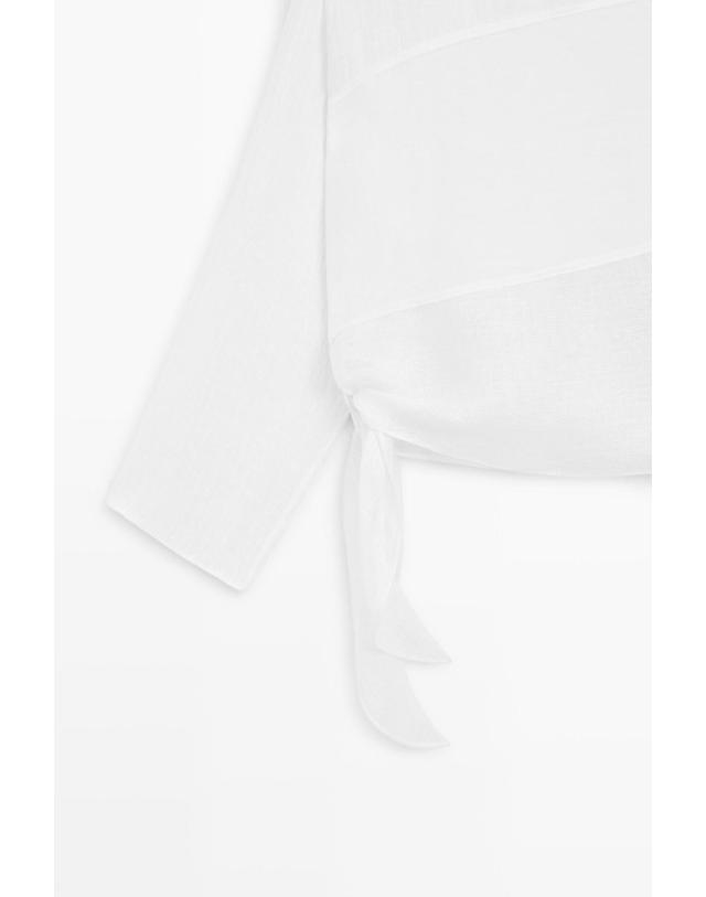 마시모두띠 마시모두띠 린넨 혼방 믹스 패브릭 긴팔 셔츠 5122/822 OFF WHITE 화이트 착용컷