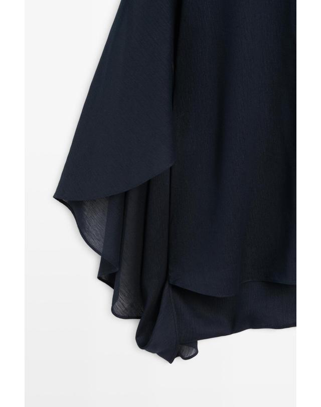 마시모두띠 마시모두띠 비대칭 플로잉 케이프 블라우스 5180/680 DARK BLUE 네이비 착용컷
