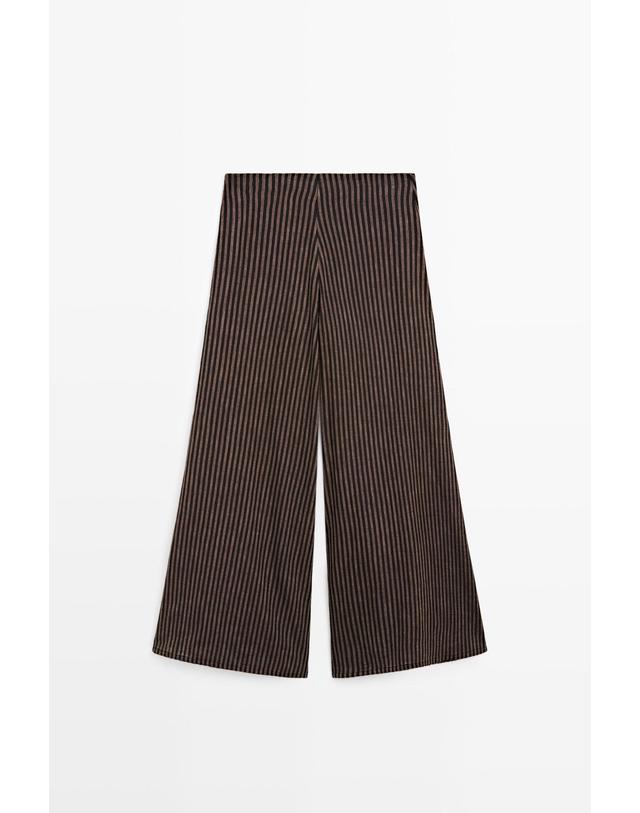 마시모두띠 마시모두띠 스트라이프 린넨 혼방 스커트 팬츠 5049/349 NAVY BLUE 네이비 착용컷