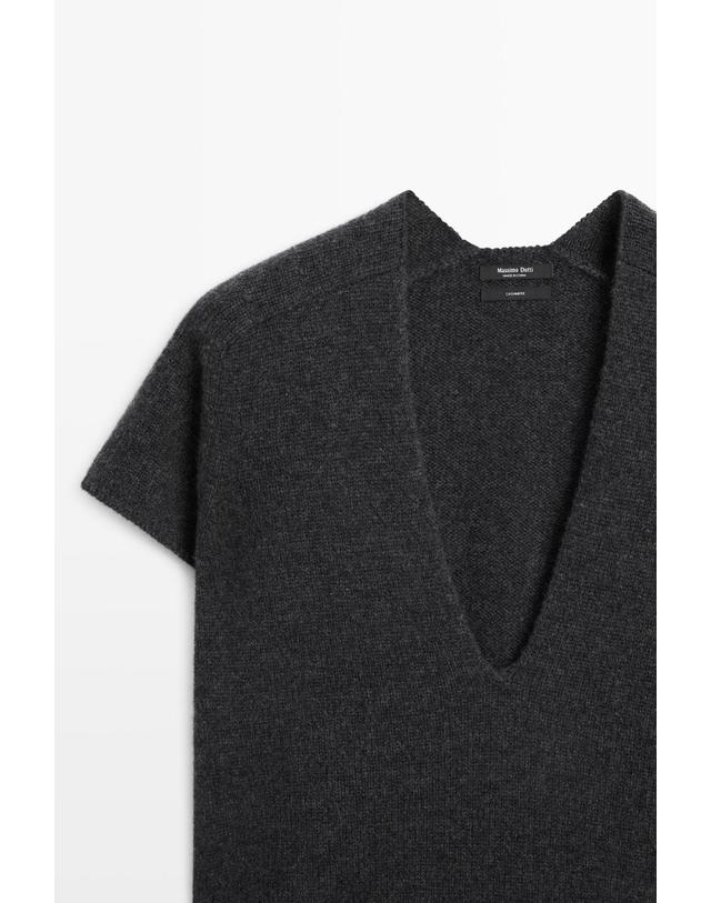 마시모두띠 마시모두띠 100% 캐시미어 니트 반팔 스웨터 5714/565 ANTHRACITE GREY 그레이 착용컷