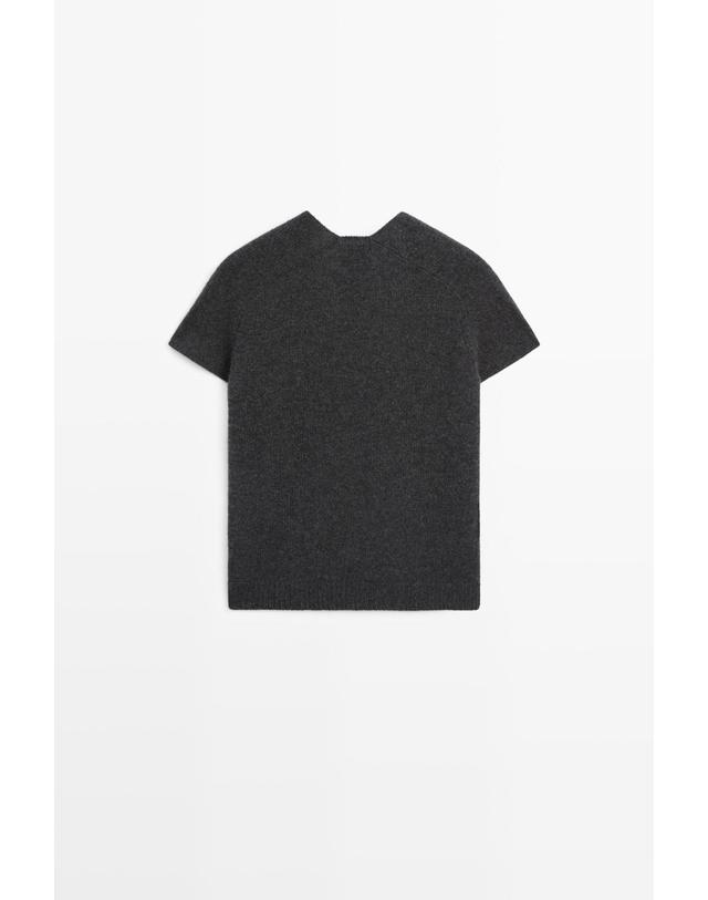 마시모두띠 마시모두띠 100% 캐시미어 니트 반팔 스웨터 5714/565 ANTHRACITE GREY 그레이 착용컷