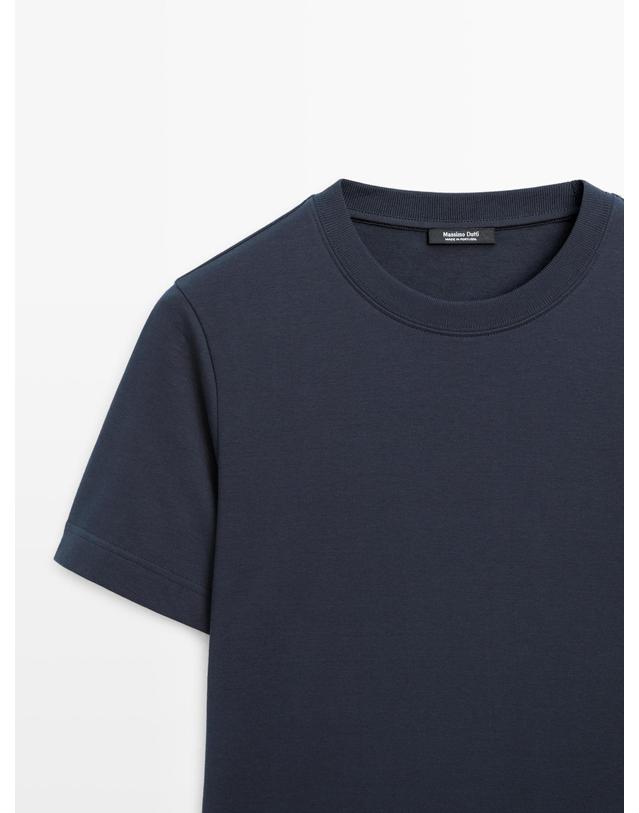 마시모두띠 마시모두띠 100% 코튼 크루넥 반팔 티셔츠 6825/541 NAVY BLUE 네이비 착용컷