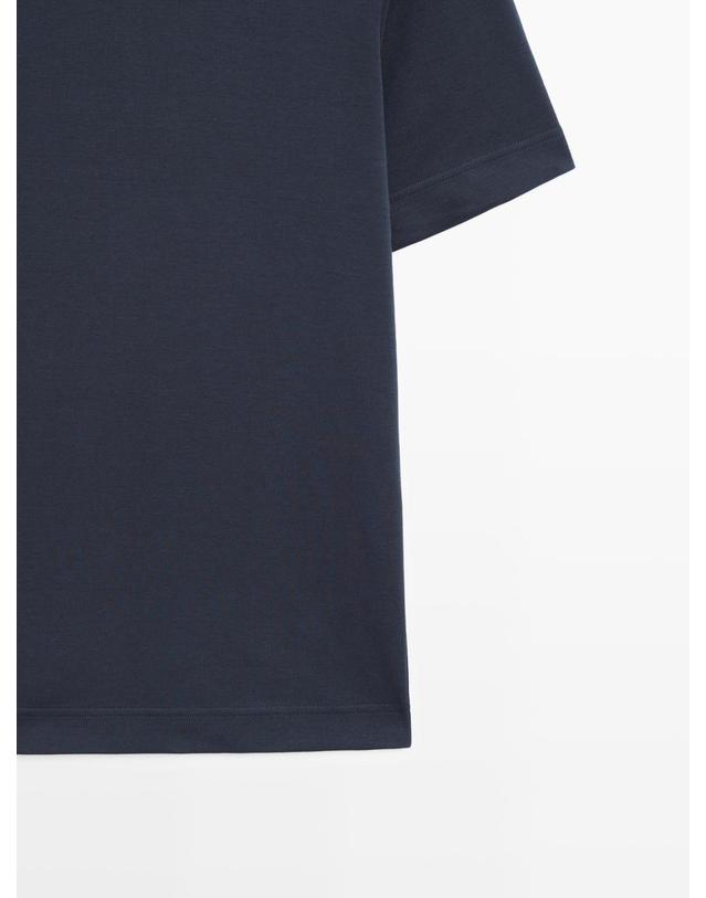 마시모두띠 마시모두띠 100% 코튼 크루넥 반팔 티셔츠 6825/541 NAVY BLUE 네이비 착용컷