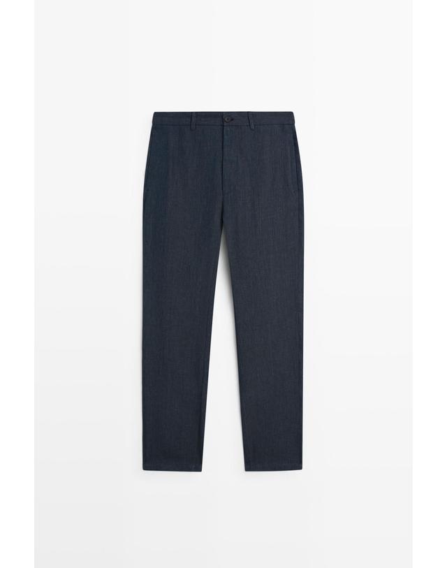 마시모두띠 마시모두띠 100% 린넨 밴딩 와이드 팬츠 0166/015 NAVY BLUE 네이비 착용컷