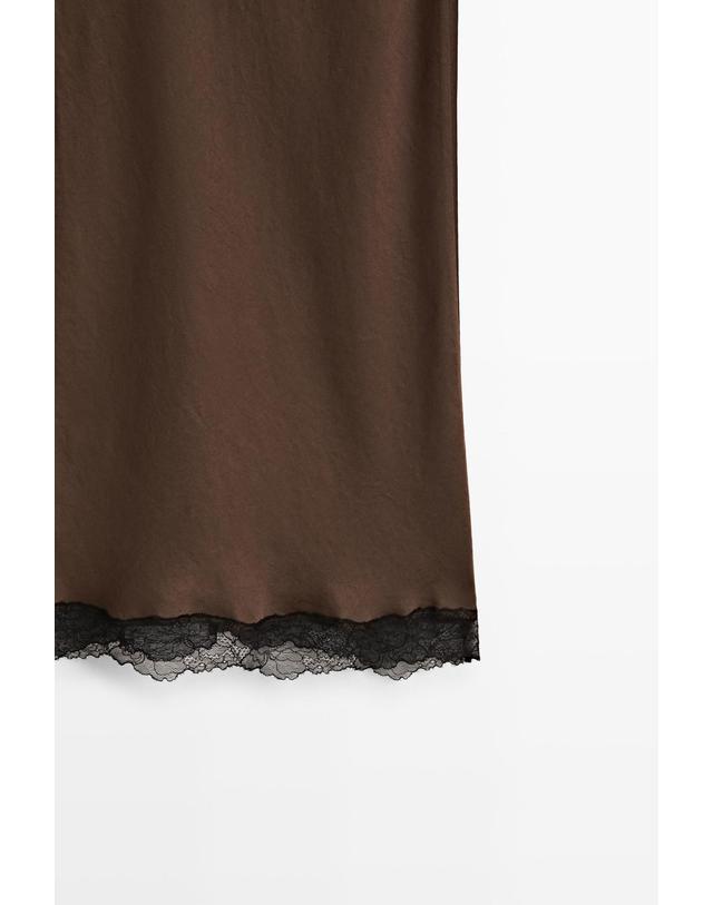 마시모두띠 마시모두띠 레이스 트리밍 미디 스커트 5291/843 BROWN MARL 초콜릿 착용컷