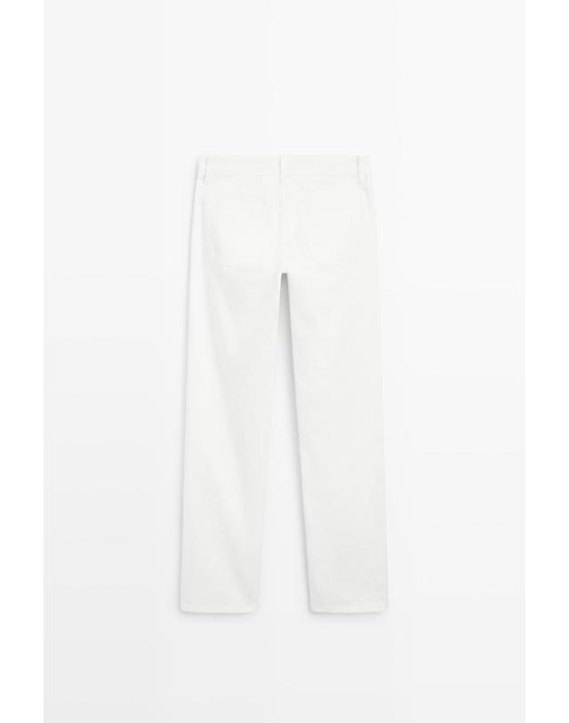 마시모두띠 마시모두띠 로우라이즈 스트레이트 데님 팬츠 5020/820 OFF WHITE 화이트 착용컷