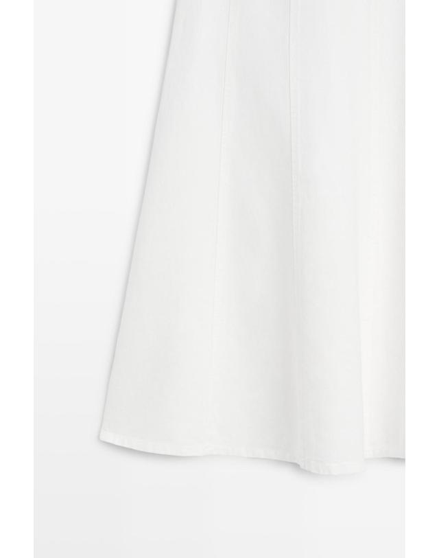 마시모두띠 마시모두띠 100% 린넨 고데 롱 스커트 5261/861 OFF WHITE 아이보리 착용컷