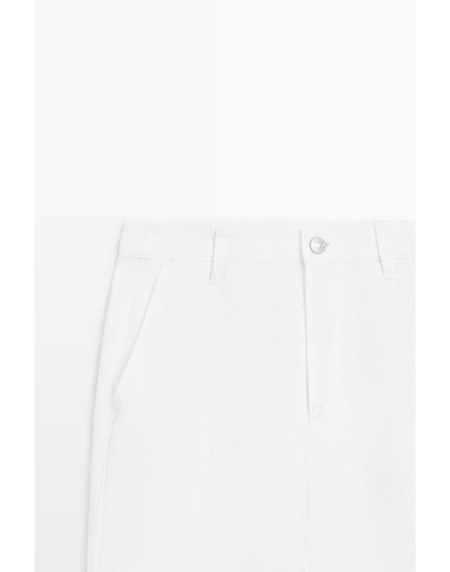 마시모두띠 마시모두띠 린넨 크롭 플레어핏 팬츠 5061/860 OFF WHITE 아이보리 착용컷