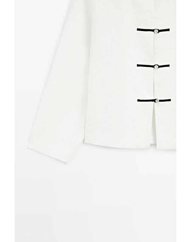 마시모두띠 마시모두띠 린넨 버튼 디테일 긴팔 셔츠 6036/616 OFF WHITE 아이보리 착용컷