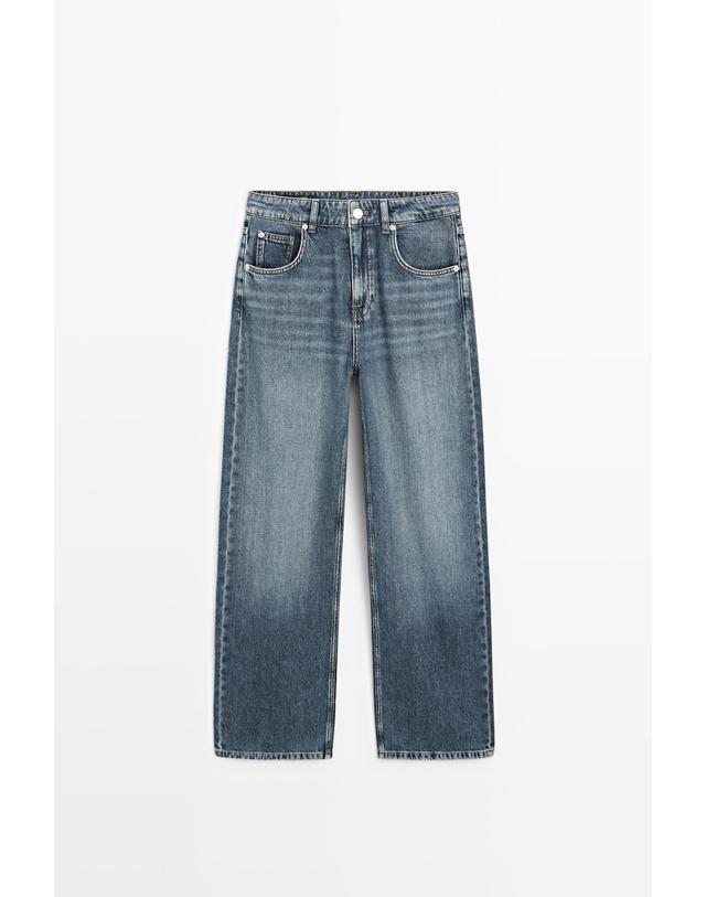 마시모두띠 마시모두띠 미드라이즈 배럴핏 청바지 5013/813 MEDIUM BLUE 블루 착용컷