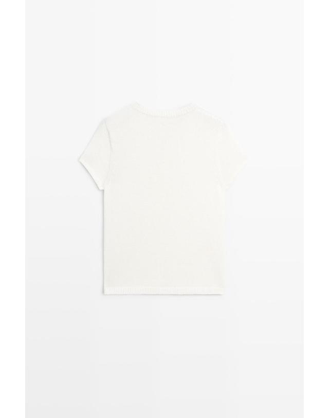 마시모두띠 마시모두띠 코튼 실크 혼방 반팔 니트 가디건 5930/511 WHITE 화이트 착용컷