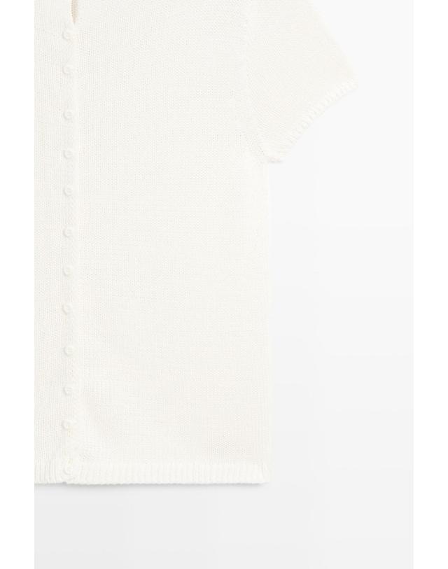 마시모두띠 마시모두띠 코튼 실크 혼방 반팔 니트 가디건 5930/511 WHITE 화이트 착용컷