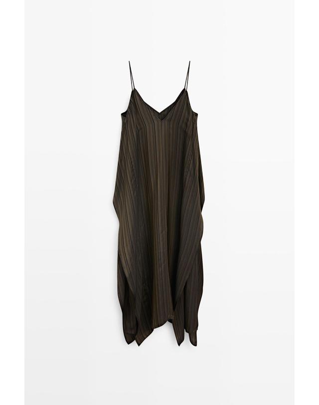 마시모두띠 마시모두띠 비대칭 플로잉 미디 원피스 6612/100 DARK GREY 그레이 착용컷
