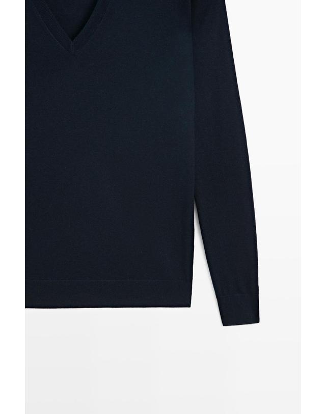 마시모두띠 마시모두띠 울 혼방 브이넥 니트 스웨터 5693/578 NAVY BLUE 네이비 착용컷