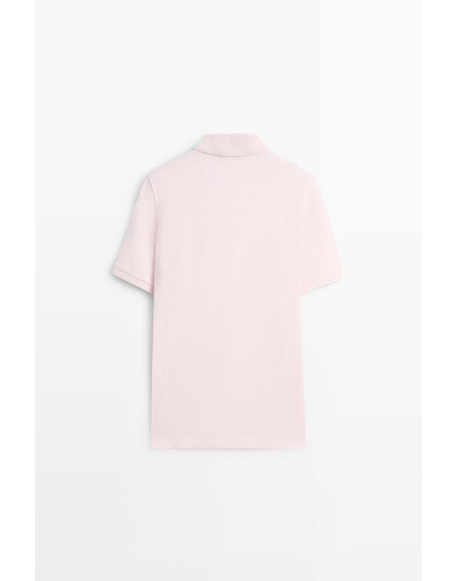 마시모두띠 마시모두띠 텍스처 코튼 피케 반팔 폴로셔츠 0766/196 ROSE PINK 핑크 착용컷