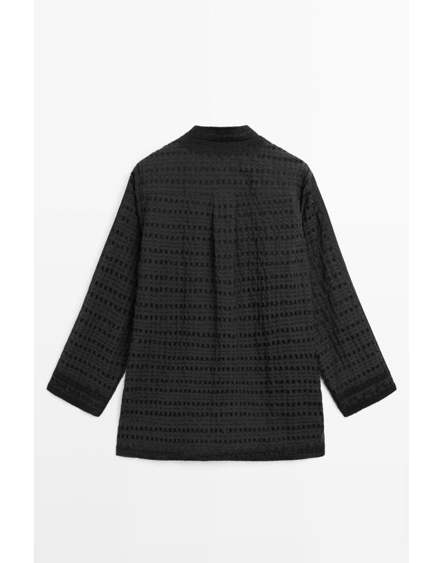 마시모두띠 마시모두띠 자수 오버핏 긴팔 셔츠 5136/836 BLACK 블랙 착용컷
