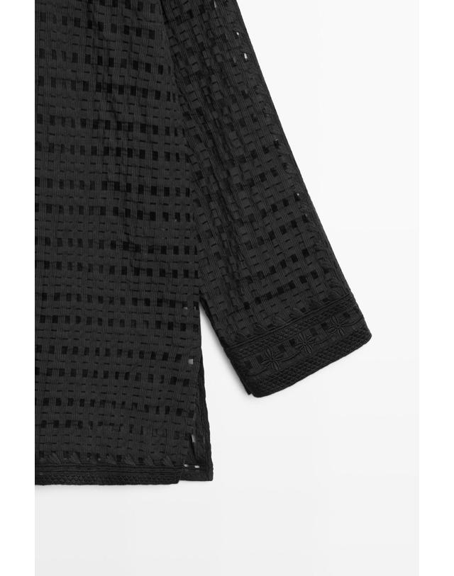마시모두띠 마시모두띠 자수 오버핏 긴팔 셔츠 5136/836 BLACK 블랙 착용컷