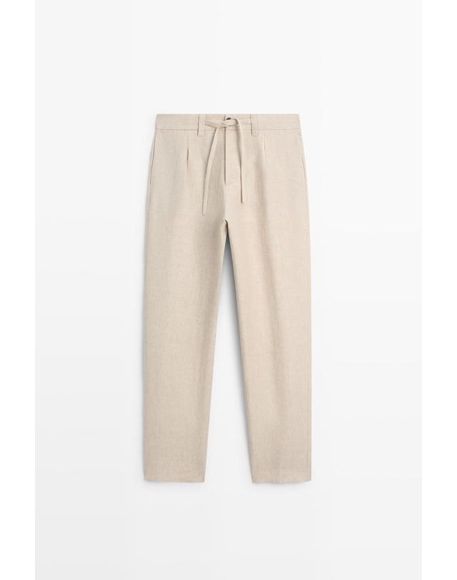 마시모두띠 마시모두띠 100% 린넨 와이드 팬츠 2865/390 BEIGE 베이지 착용컷