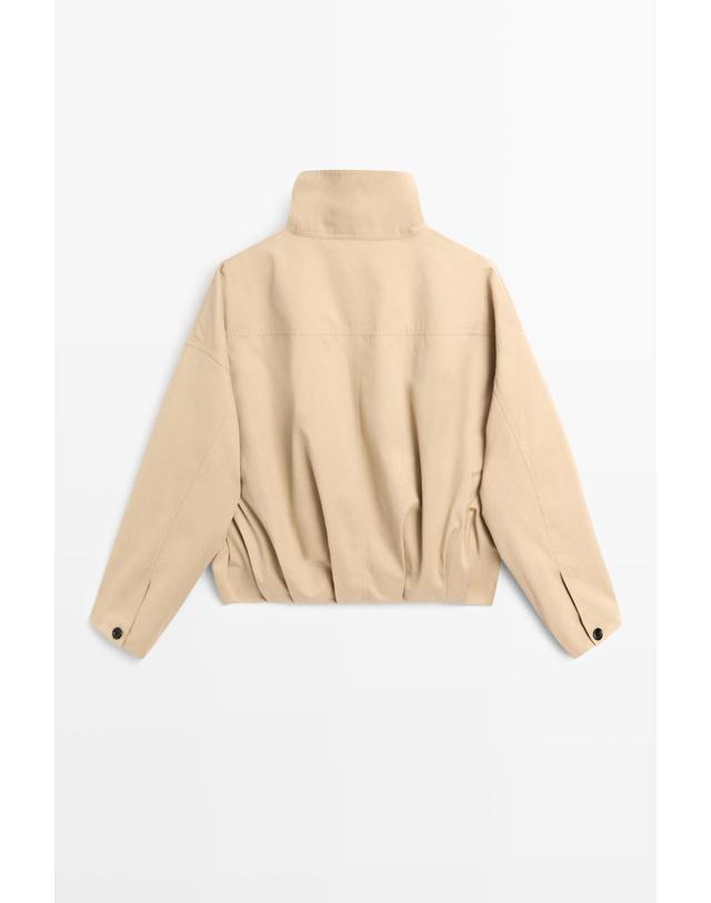 마시모두띠 마시모두띠 플리츠 스탠드 칼라 봄버 재킷 6712/974 BEIGE 베이지 착용컷