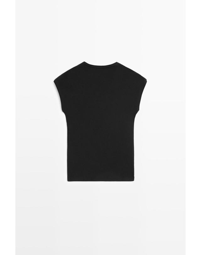 마시모두띠 마시모두띠 베이직 브이넥 반팔 티셔츠 6825/920 BLACK 블랙 착용컷