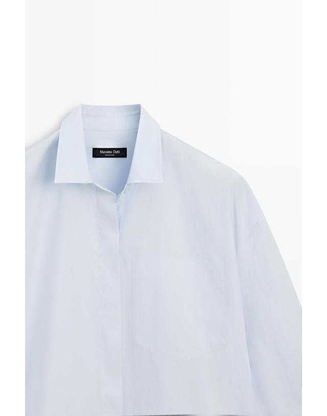 마시모두띠 마시모두띠 포켓 디테일 100% 코튼 긴팔 셔츠 5175/775 SKY BLUE 블루 착용컷